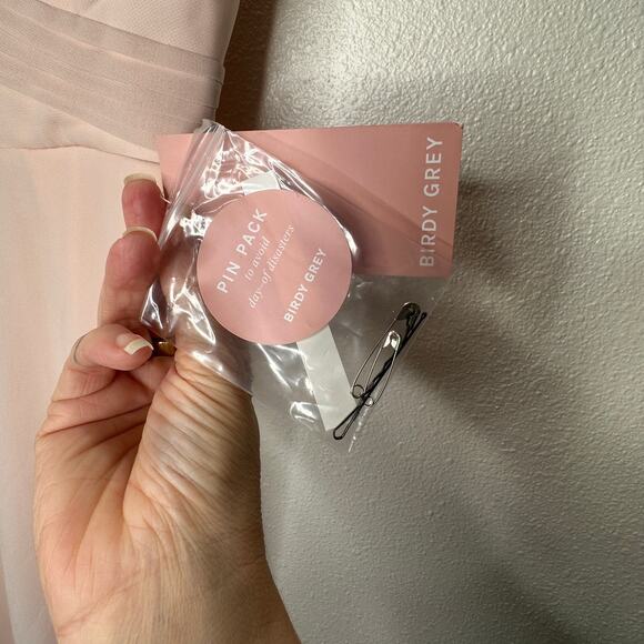 NWT Birdy Grey Pale Blush Spence Chiffon Convertible Maxi Dress M - Picture 9 of 16